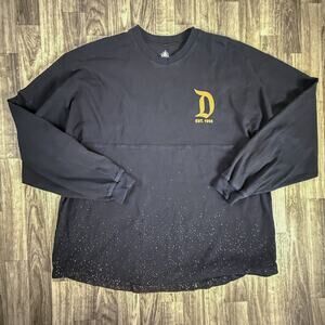 Disneyland Spirit Jersey XL Black Gold Glitter Est. 1955 Long Sleeve Shirt
